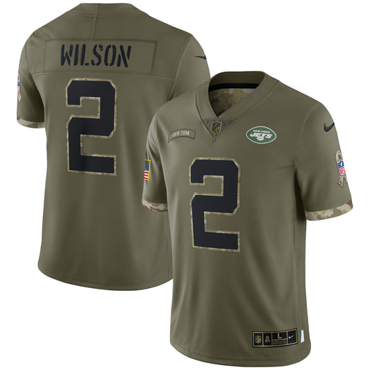 Zach Wilson New York Jets Nike 2022 Salute To Service Limited Jersey - Olive