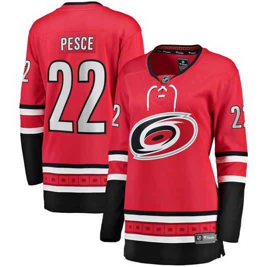 Brett Pesce Carolina Hurricanes Fanatics Branded Women's Home Breakaway Player Jersey - Red