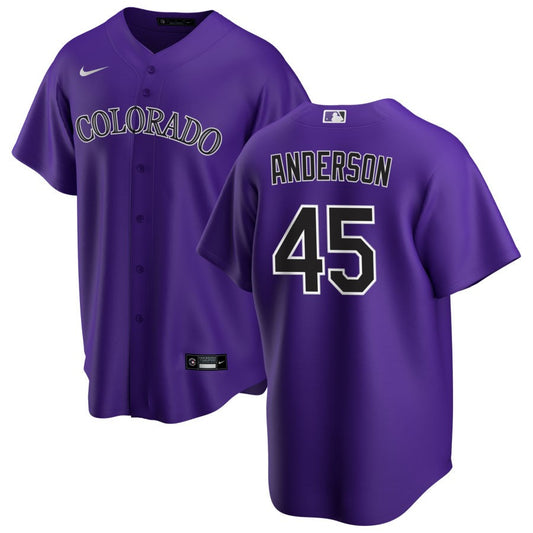 Chase Anderson Colorado Rockies Nike Alternate Replica Jersey - Purple