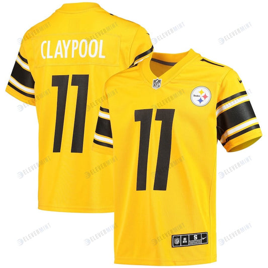 Chase Claypool 11 Pittsburgh Steelers YOUTH Inverted Team Game Jersey - Gold