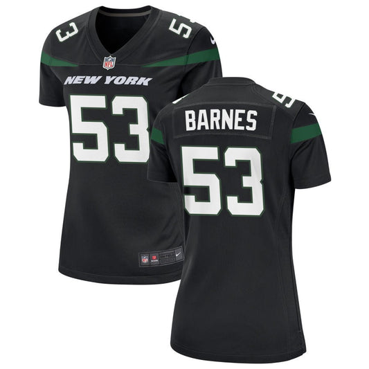 Zaire Barnes New York Jets Nike Women's Alternate Game Jersey - Stealth Black