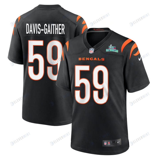 Akeem Davis-Gaither 59 Cincinnati Bengals Super Bowl LVII Champions Men Game Jersey - Black