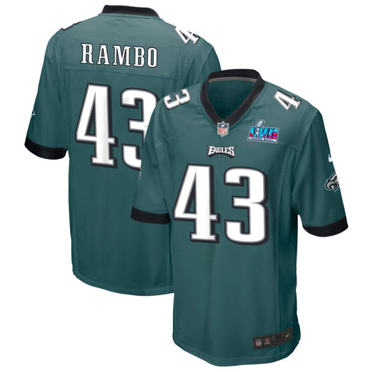 Charleston Rambo Philadelphia Eagles Nike Super Bowl LVII Game Jersey - Midnight Green