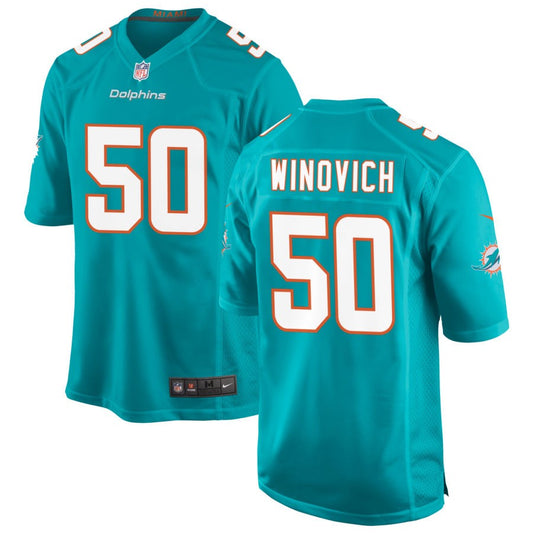 Chase Winovich Miami Dolphins Nike Game Jersey - Aqua