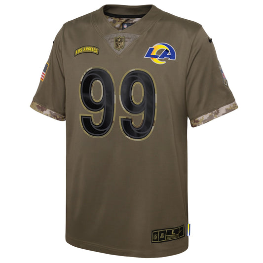 Boys' Grade School Aaron Donald Nike Rams 2022 Salute To Service Limited Jersey - Green