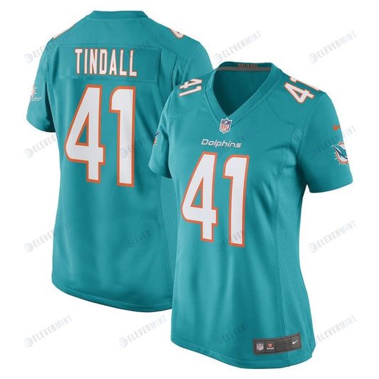 Channing Tindall Miami Dolphins Women's Game Player Jersey - Aqua