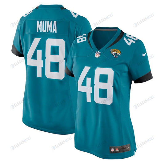 Chad Muma 48 Jacksonville Jaguars Women's Game Jersey - Teal