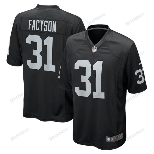 Brandon Facyson 31 Las Vegas Raiders Men Team Game Jersey - Black