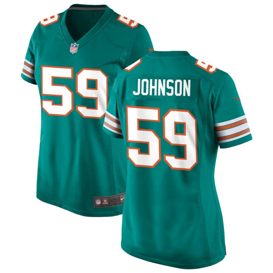 Alexander Johnson Miami Dolphins Nike Women's Alternate Game Jersey - Aqua