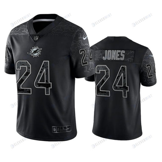 Byron Jones 24 Miami Dolphins Black Reflective Limited Jersey - Men