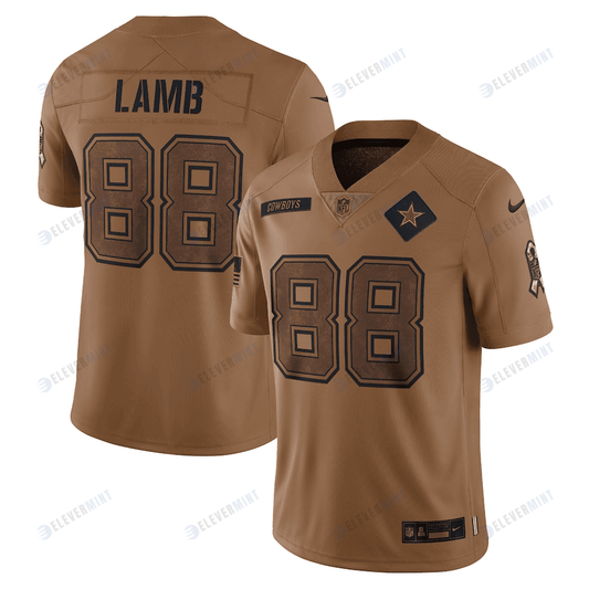 CeeDee Lamb 88 Dallas Cowboys 2023 Salute To Service Limited Jersey - Brown