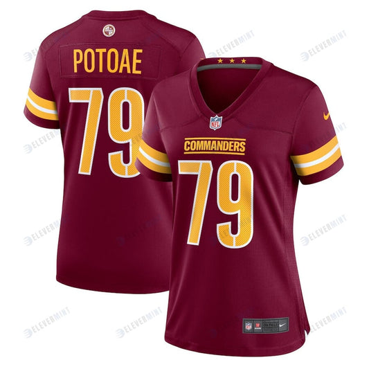 Benning Potoa'e 79 Washington Commanders Women Home Game Jersey - Burgundy