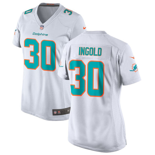 Alec Ingold Miami Dolphins Nike Women's Jersey - White