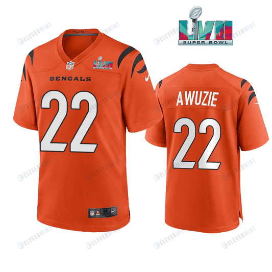 Chidobe Awuzie 22 Cincinnati Bengals Super Bowl LVII Men Game Jersey- Orange