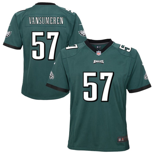 Ben VanSumeren Philadelphia Eagles Nike Youth Team Game Jersey - Midnight Green