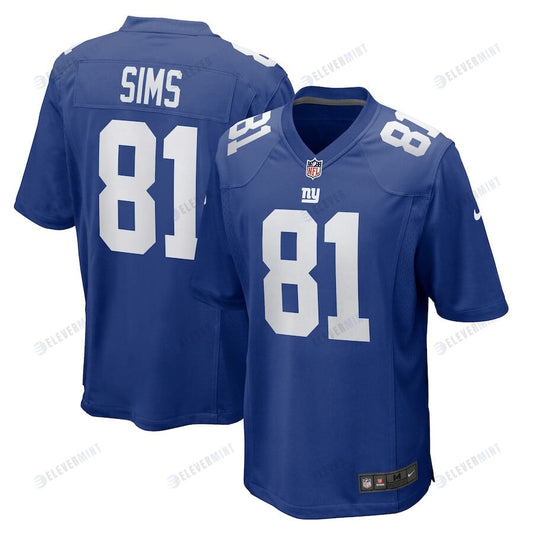 Cam Sims 81 New York Giants Men Team Game Jersey - Royal