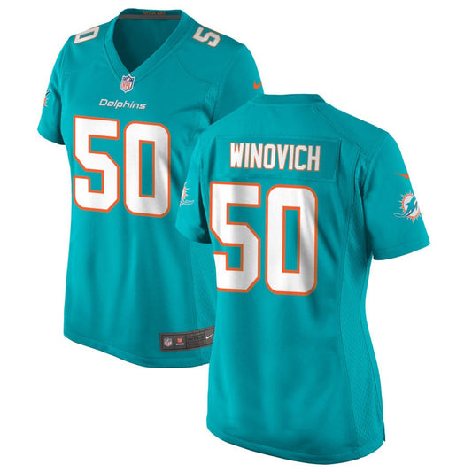 Chase Winovich Miami Dolphins Nike Women's Game Jersey - Aqua