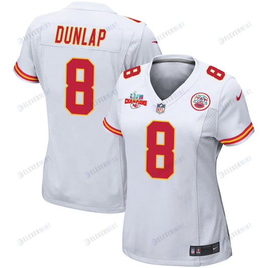 Carlos Dunlap 8 Kansas City Chiefs Super Bowl LVII Champions 3 Stars Women Game Jersey - White