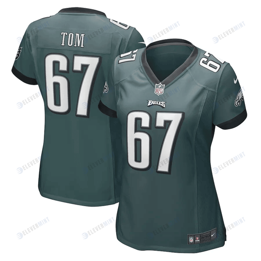 Cameron Tom 67 Philadelphia Eagles Women's Game Player Jersey - Midnight Green