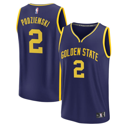 Brandin Podziemski Golden State Warriors Fanatics Branded Youth 2022/23 Fast Break Replica Jersey - Statement Edition - Navy