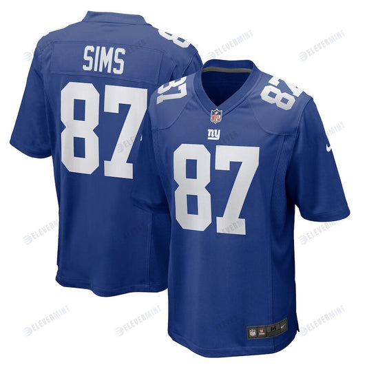 Cam Sims 87 New York Giants Game Men Jersey - Royal