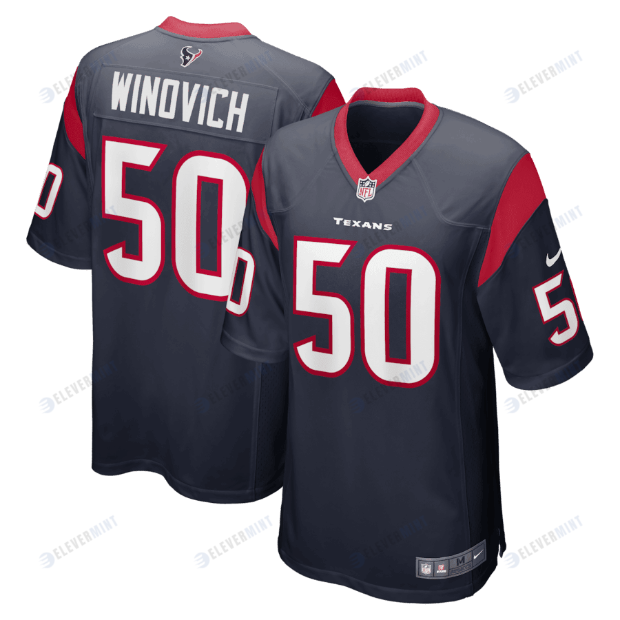 Chase Winovich 50 Houston Texans Men Game Jersey - Navy