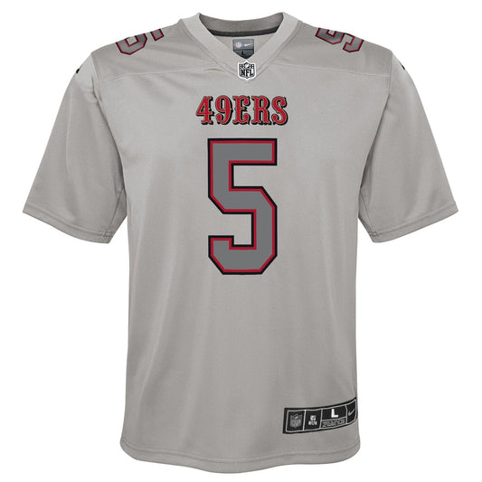 Boys' Grade School Trey Lance Nike 49ers Atmosphere Game Jersey - Grey